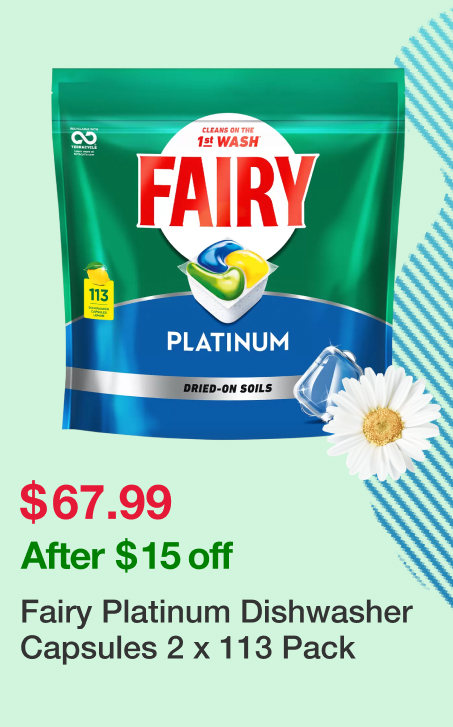 Fairy Platinum Dishwasher Capsules 2 x 113 Pack