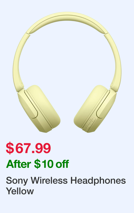 Sony Wireless Headphones Yellow