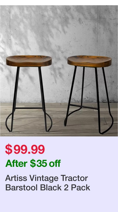 Artiss Vintage Tractor Barstool Black 2 Pack