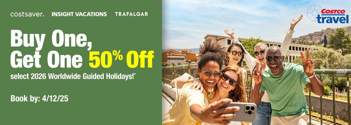Costco Travel: Buy One, Get One 50% Off Guided Holidays