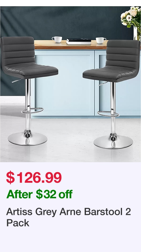 Artiss Grey Arne Barstool 2 Pack