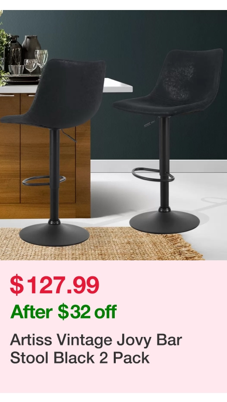 Artiss Vintage Jovy Bar Stool Black 2 Pack