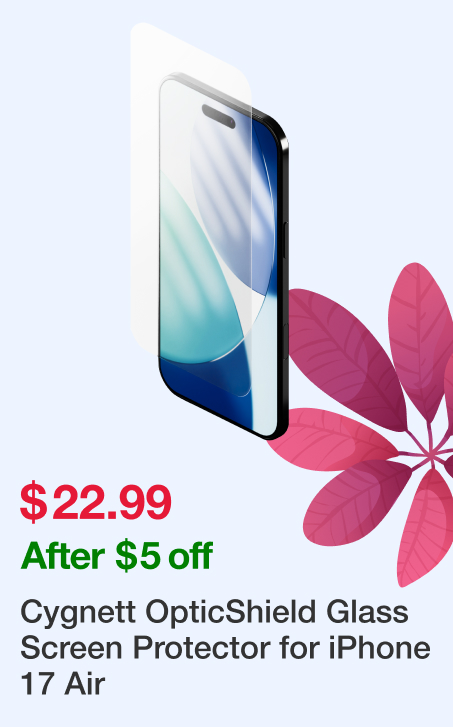 Cygnett OpticShield Glass Screen Protector for iPhone 17 Air