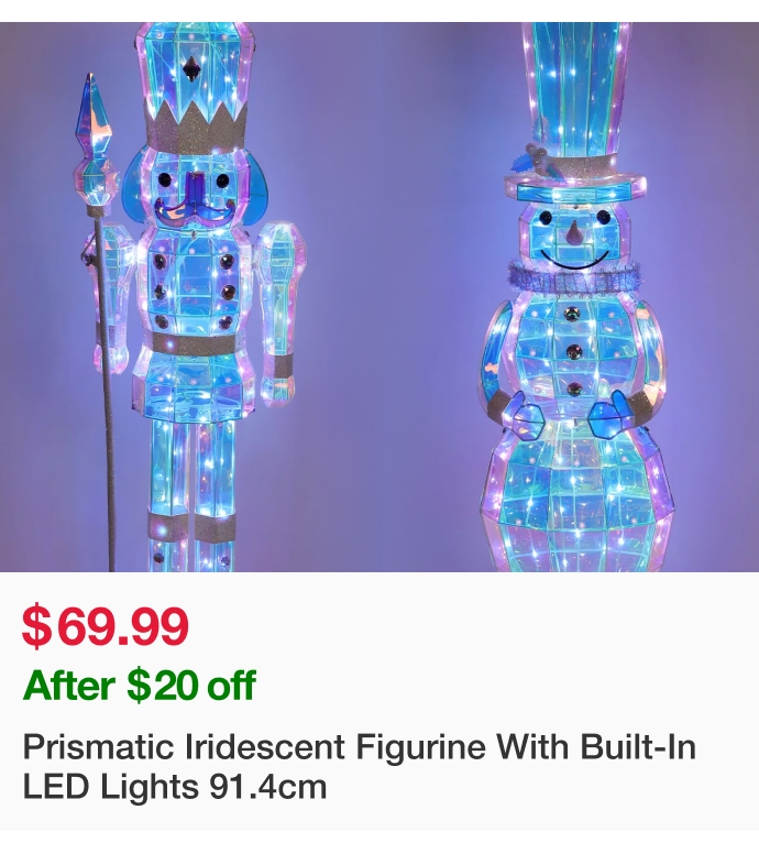 Prismatic Iridescent Figurine With Built-In LED Lights 91.4cm