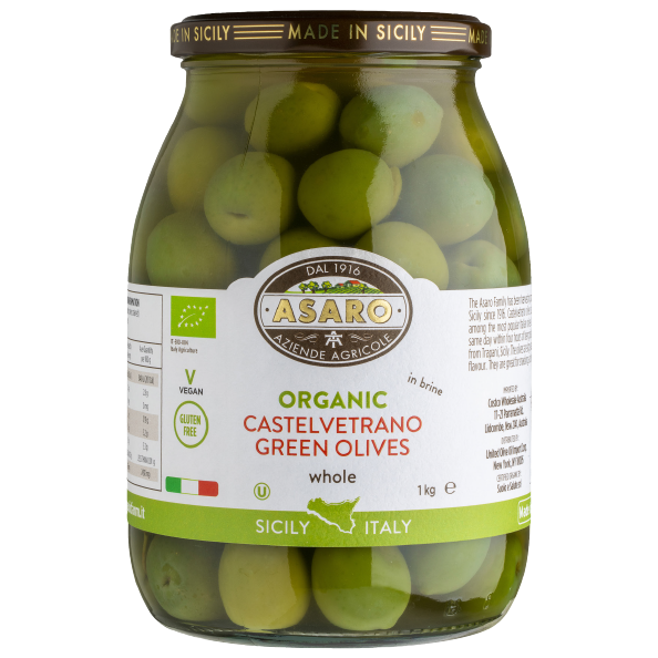 Asaro Farms Organic Green Olives 1kg