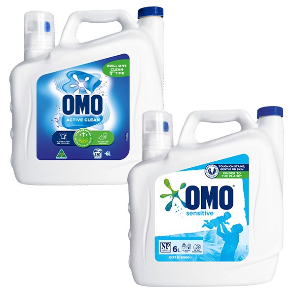 Omo Active Clean and/or Sensitive Laundry Liquid 6L