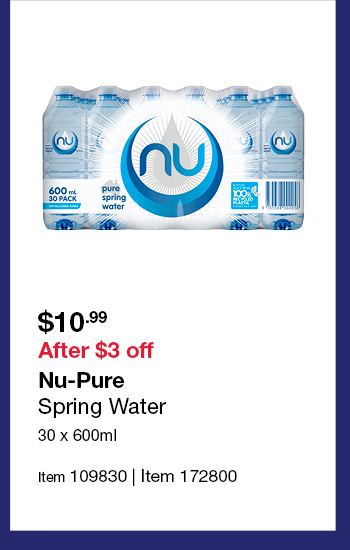 Nu-Pure Spring Water 30 x 600ml