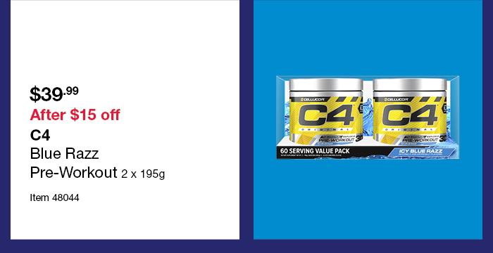 C4 Blue Razz Pre-Workout 2 x 195g