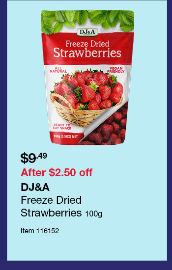 DJ&A Freeze Dried Strawberries 100g