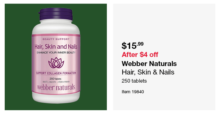 Webber Naturals Hair, Skin & Nails 250 tablets