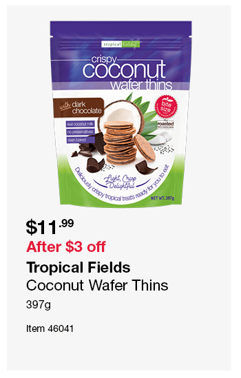 Tropical Fields Coconut Wafer Thins 397g