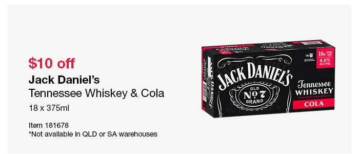 Jack Daniel’s Tennessee Whiskey & Cola 18 x 375ml