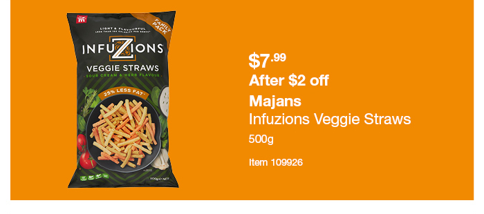 Majans Infuzions Veggie Straws 500g