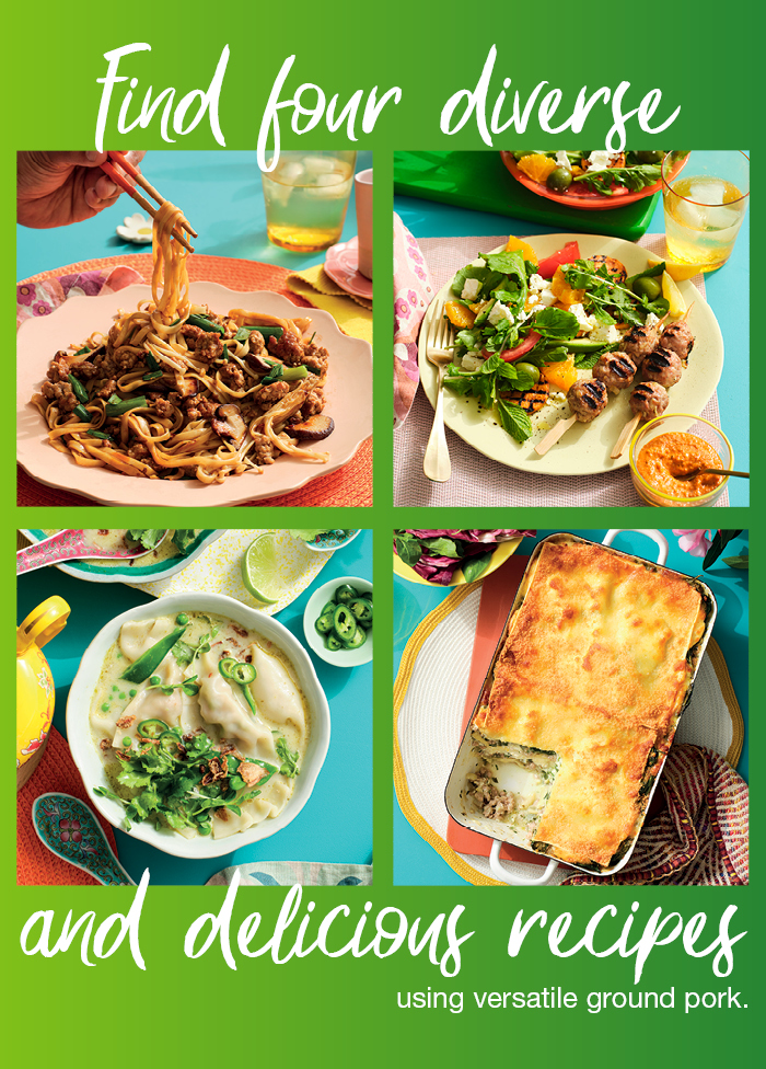 Find four diverse and delicious recipes using versatile ground pork.