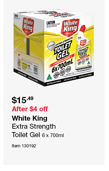 White King Extra Strength Toilet Gel 6 x 700ml