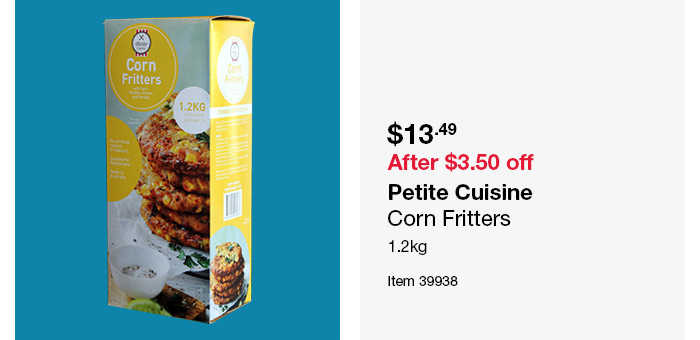 Petite Cuisine Corn Fritters 1.2kg