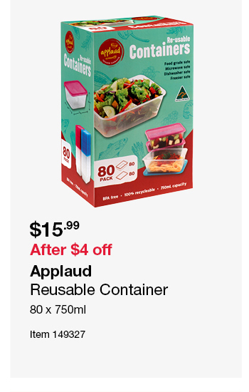 Applaud Reusable Container 80 x 750ml
