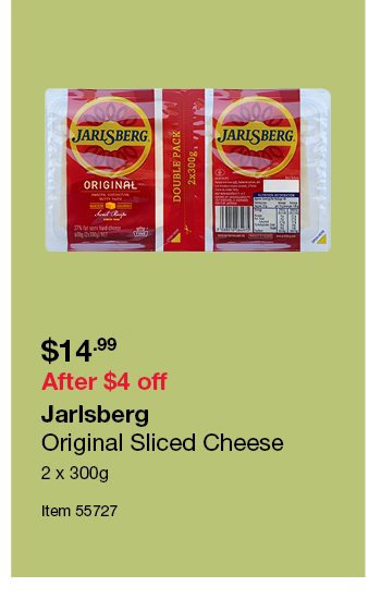 Jarlsberg Original Sliced Cheese 2 x 300g