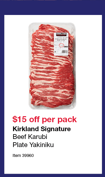 Kirkland Signature Beef Karubi Plate Yakiniku