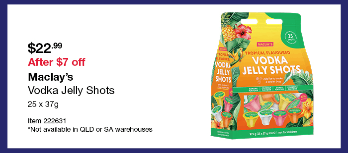 Maclay’s Vodka Jelly Shots 25 x 37g