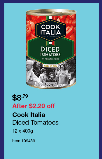 Cook Italia Diced Tomatoes 12 x 400g