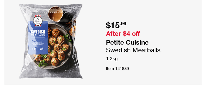 Petite Cuisine Swedish Meatballs 1.2kg