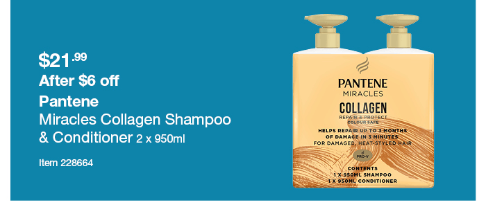 Pantene Miracles Collagen Shampoo & Conditioner 2 x 950ml