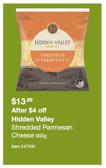 Hidden Valley Shredded Parmesan Cheese 900g
