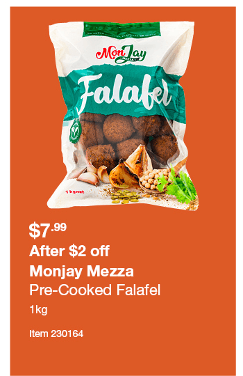 Monjay Mezza Pre-Cooked Falafel 1kg