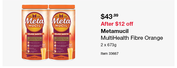 Metamucil MultiHealth Fibre Orange 2 x 673g