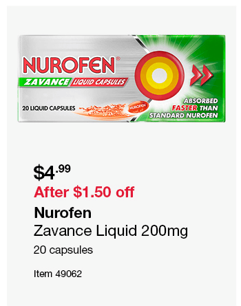 Nurofen Zavance Liquid 200mg 20 capsules