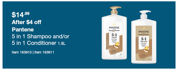 Pantene 5 in 1 Shampoo and/or 5 in 1 Conditioner 1.8L