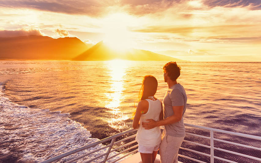 Couples cruise sunset