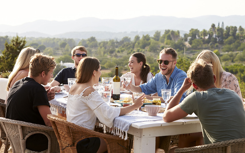 Friends having lunch
