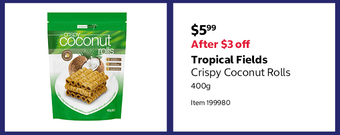 Tropical Fields Crispy Coconut Rolls 400g