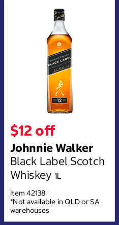 Johnnie Walker Black Label Scotch Whiskey 1L
