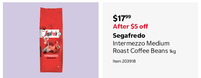 Segafredo Intermezzo Medium Roast Coffee Beans 1kg