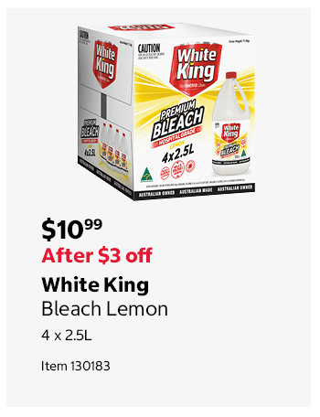 White King Bleach Lemon 4 x 2.5L