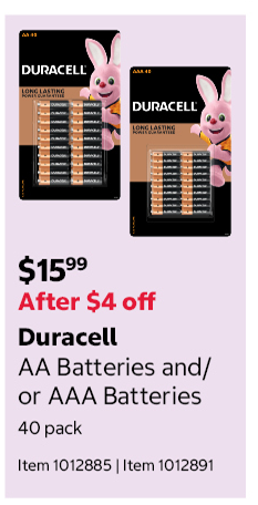 Duracell AA Batteries and/or AAA Batteries 40 pack