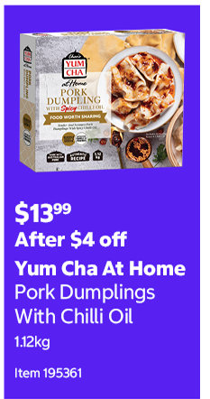 Yum Cha At Home Pork Dumplings With Chilli Oil 1.12kg