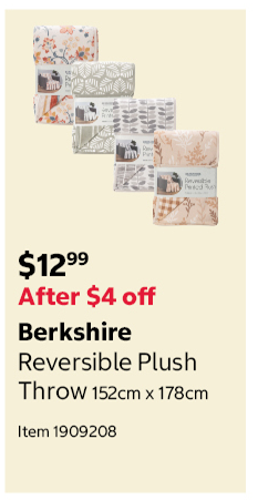 Berkshire Reversible Plush Throw 152cm x 178cm