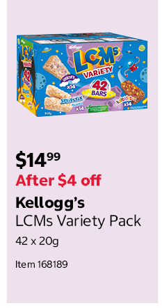 Kellogg’s LCMs Variety Pack 42 x 20g