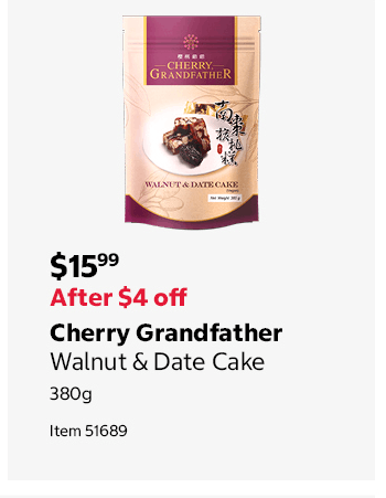 Cherry Grandfather Walnut & Date Cake 380g