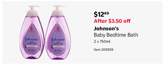 Johnson’s Baby Bedtime Bath 2 x 750ml