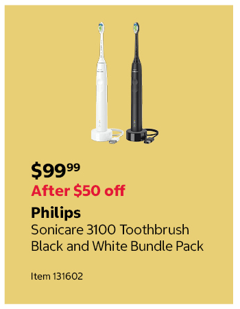 Philips Sonicare 3100 Toothbrush Black and White Bundle Pack