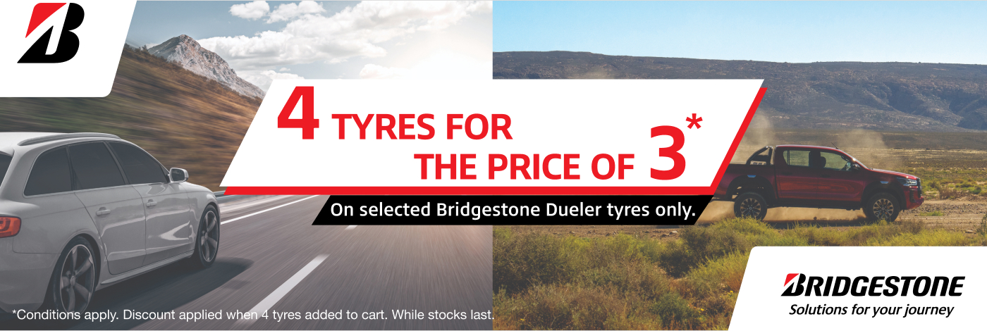 Bridgestone 4 tyres for the price of 3