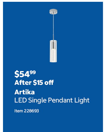Artika LED Single Pendant Light