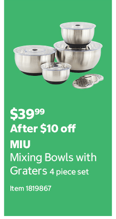 MIU Mixing Bowls with Graters 4 piece set