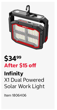 Infinity X1 Dual Powered Solar Work Light