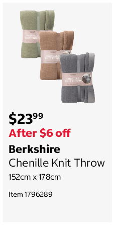 Berkshire Chenille Knit Throw 152cm x 178cm